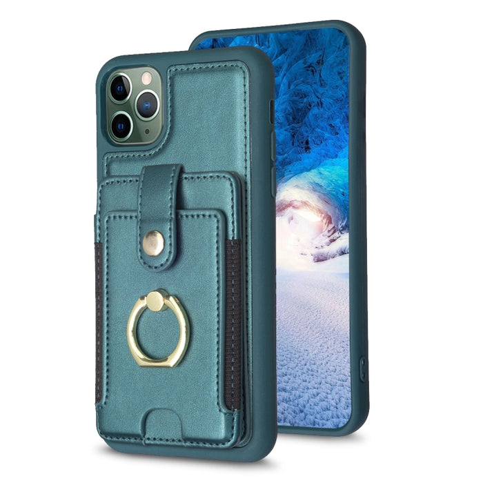 Estuche para teléfono con soporte para tarjeta y anillo de metal BF27, For iPhone 11 Pro Max, For iPhone 11, For iPhone 11 Pro, For iPhone X / XS, For iPhone XR, For iPhone XS Max, For iPhone 8 Plus / 7 Plus