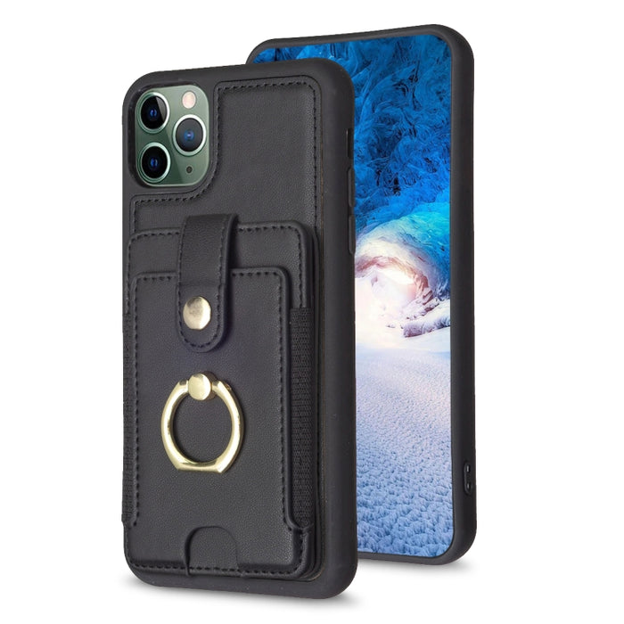 Estuche para teléfono con soporte para tarjeta y anillo de metal BF27, For iPhone 11 Pro Max, For iPhone 11, For iPhone 11 Pro, For iPhone X / XS, For iPhone XR, For iPhone XS Max, For iPhone 8 Plus / 7 Plus