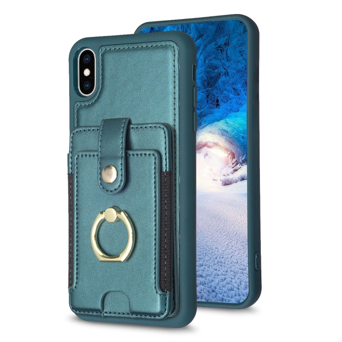 Estuche para teléfono con soporte para tarjeta y anillo de metal BF27, For iPhone 11 Pro Max, For iPhone 11, For iPhone 11 Pro, For iPhone X / XS, For iPhone XR, For iPhone XS Max, For iPhone 8 Plus / 7 Plus