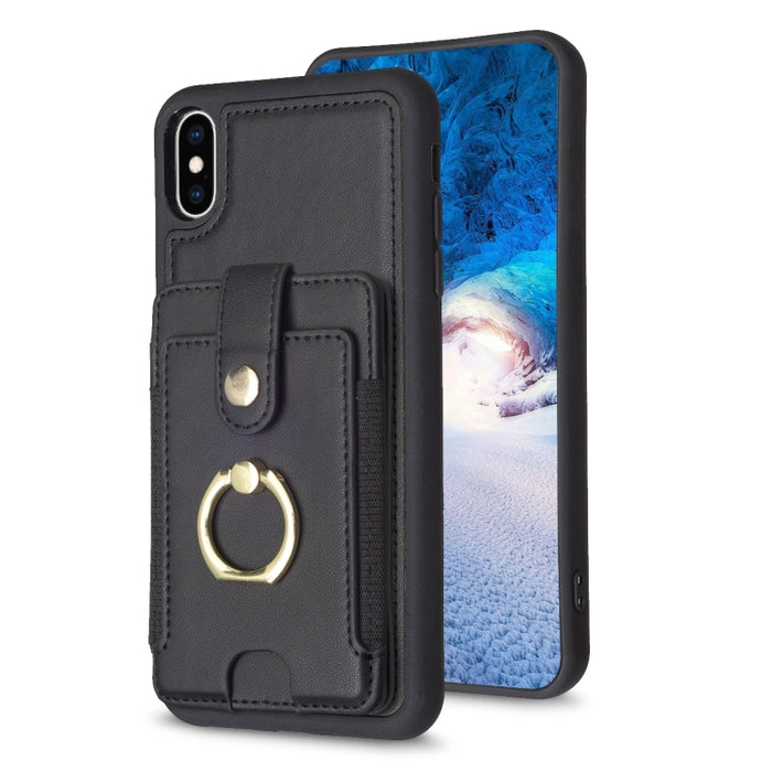 Estuche para teléfono con soporte para tarjeta y anillo de metal BF27, For iPhone 11 Pro Max, For iPhone 11, For iPhone 11 Pro, For iPhone X / XS, For iPhone XR, For iPhone XS Max, For iPhone 8 Plus / 7 Plus