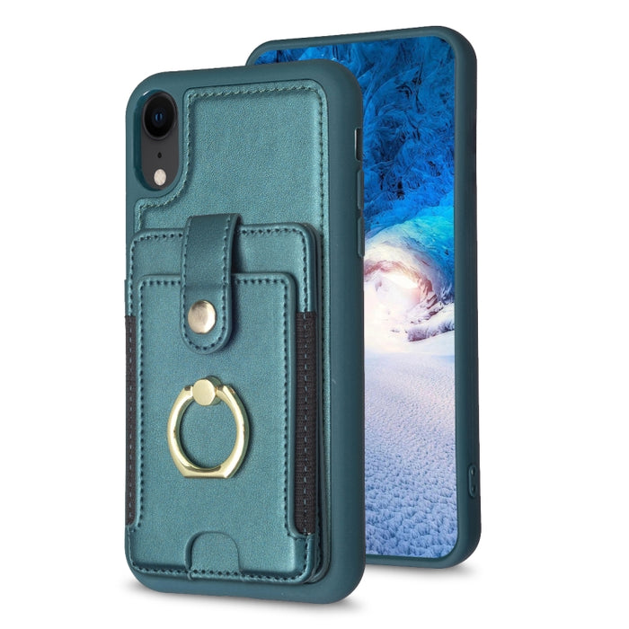 Estuche para teléfono con soporte para tarjeta y anillo de metal BF27, For iPhone 11 Pro Max, For iPhone 11, For iPhone 11 Pro, For iPhone X / XS, For iPhone XR, For iPhone XS Max, For iPhone 8 Plus / 7 Plus