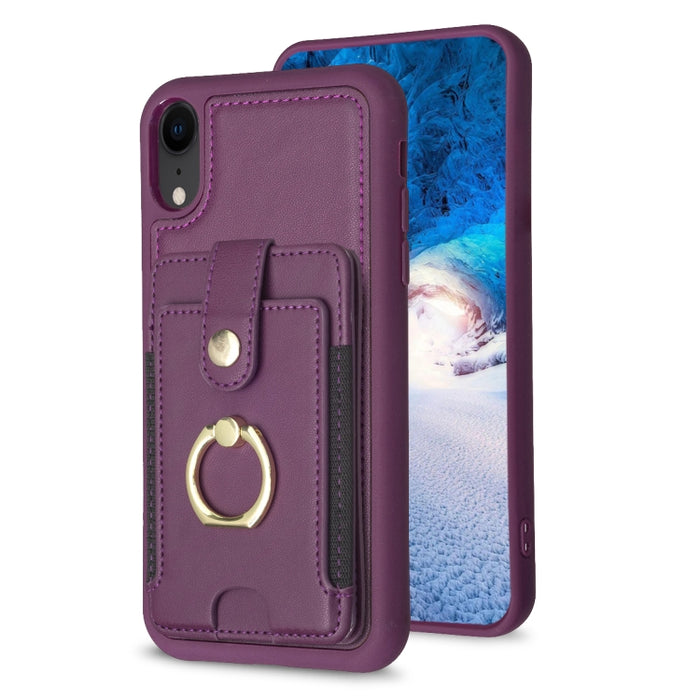 Estuche para teléfono con soporte para tarjeta y anillo de metal BF27, For iPhone 11 Pro Max, For iPhone 11, For iPhone 11 Pro, For iPhone X / XS, For iPhone XR, For iPhone XS Max, For iPhone 8 Plus / 7 Plus