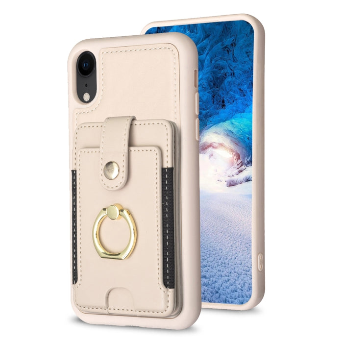 Estuche para teléfono con soporte para tarjeta y anillo de metal BF27, For iPhone 11 Pro Max, For iPhone 11, For iPhone 11 Pro, For iPhone X / XS, For iPhone XR, For iPhone XS Max, For iPhone 8 Plus / 7 Plus