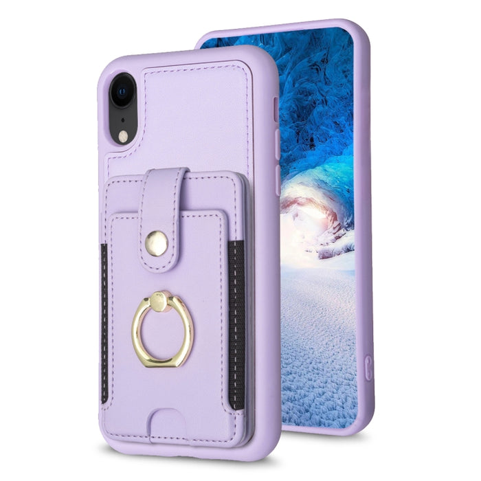 Estuche para teléfono con soporte para tarjeta y anillo de metal BF27, For iPhone 11 Pro Max, For iPhone 11, For iPhone 11 Pro, For iPhone X / XS, For iPhone XR, For iPhone XS Max, For iPhone 8 Plus / 7 Plus