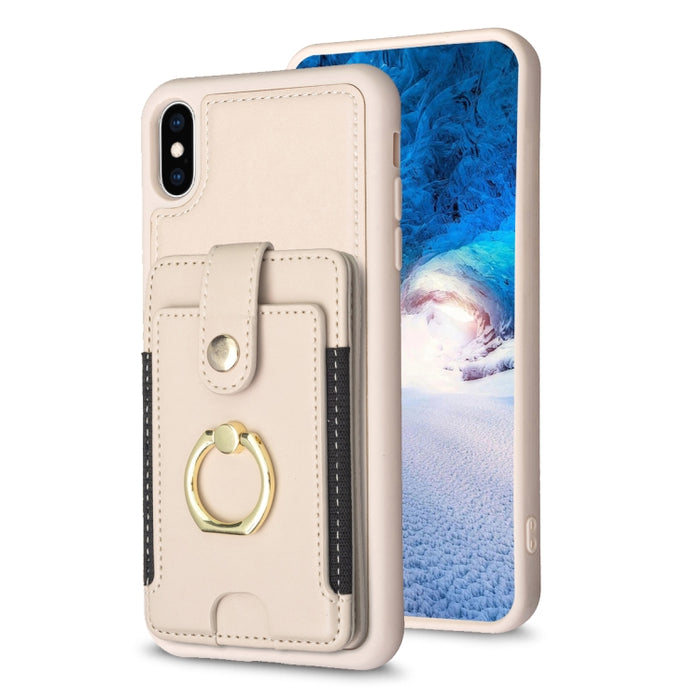 Estuche para teléfono con soporte para tarjeta y anillo de metal BF27, For iPhone 11 Pro Max, For iPhone 11, For iPhone 11 Pro, For iPhone X / XS, For iPhone XR, For iPhone XS Max, For iPhone 8 Plus / 7 Plus