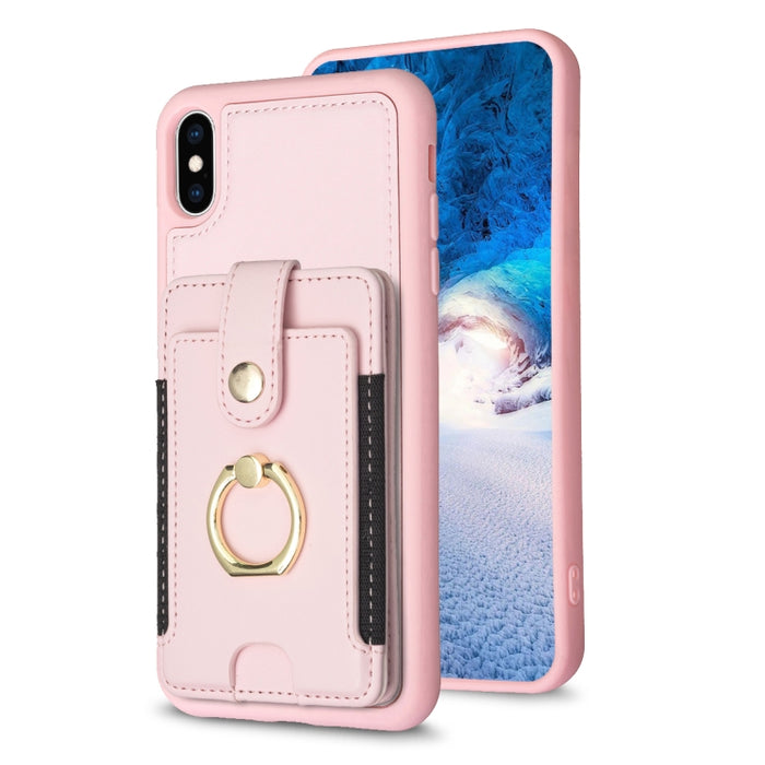 Estuche para teléfono con soporte para tarjeta y anillo de metal BF27, For iPhone 11 Pro Max, For iPhone 11, For iPhone 11 Pro, For iPhone X / XS, For iPhone XR, For iPhone XS Max, For iPhone 8 Plus / 7 Plus