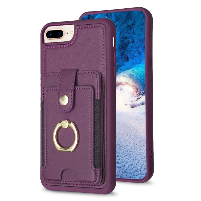 Estuche para teléfono con soporte para tarjeta y anillo de metal BF27, For iPhone 11 Pro Max, For iPhone 11, For iPhone 11 Pro, For iPhone X / XS, For iPhone XR, For iPhone XS Max, For iPhone 8 Plus / 7 Plus