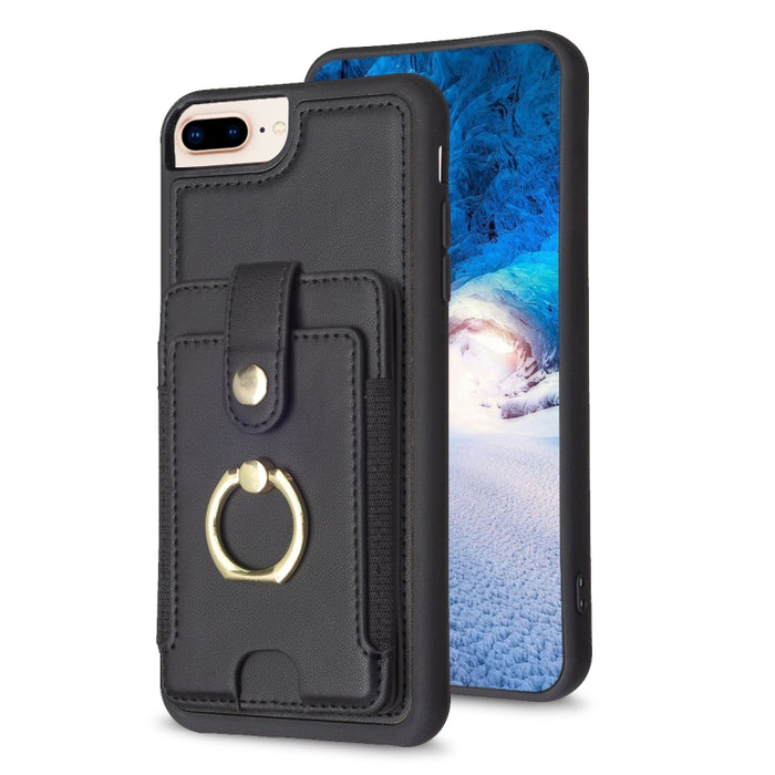 Estuche para teléfono con soporte para tarjeta y anillo de metal BF27, For iPhone 11 Pro Max, For iPhone 11, For iPhone 11 Pro, For iPhone X / XS, For iPhone XR, For iPhone XS Max, For iPhone 8 Plus / 7 Plus
