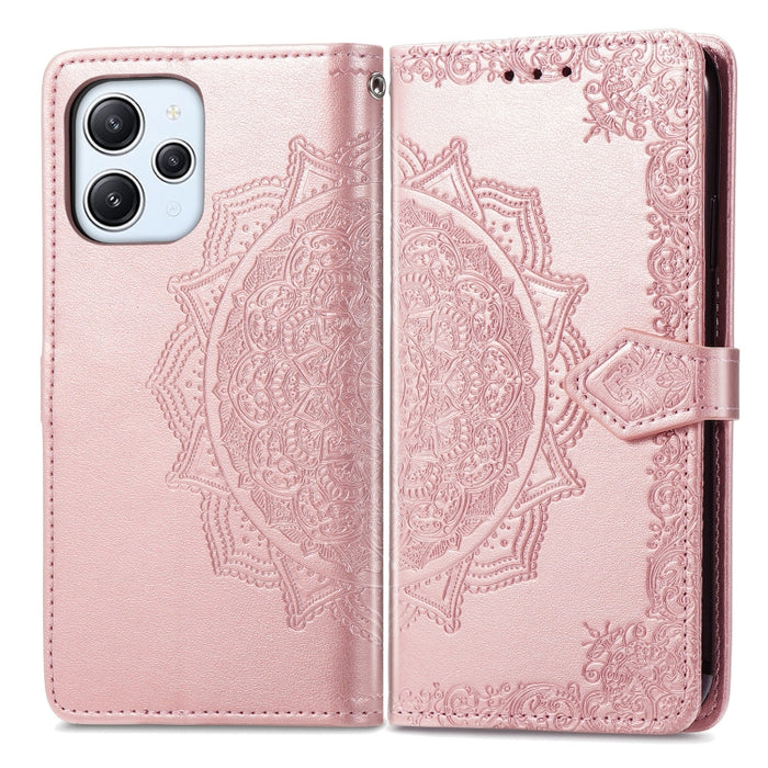 Estuche para teléfono de cuero en relieve Mandala Flower, For Xiaomi Redmi 12