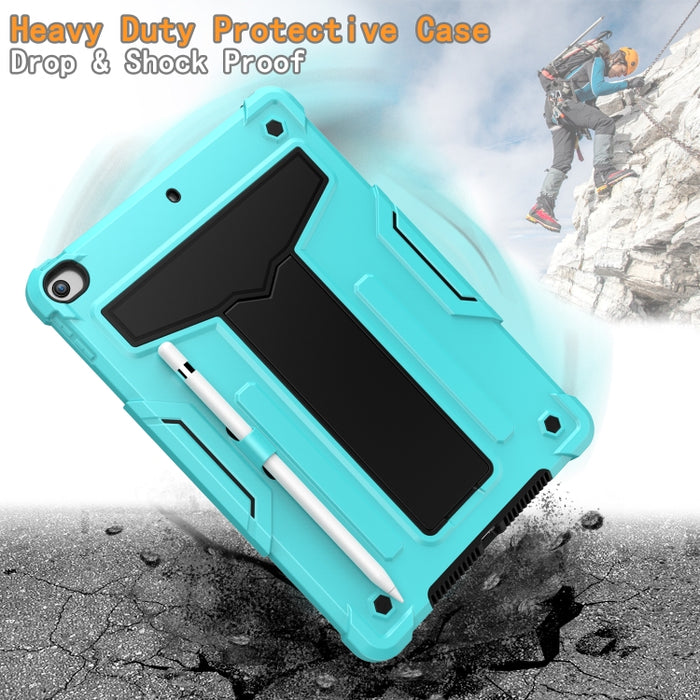 Soporte en forma de T Color de contraste PC a prueba de golpes + Funda protectora plana de silicona