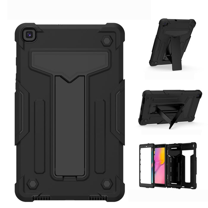 Soporte en forma de T Color de contraste PC a prueba de golpes + Funda protectora plana de silicona