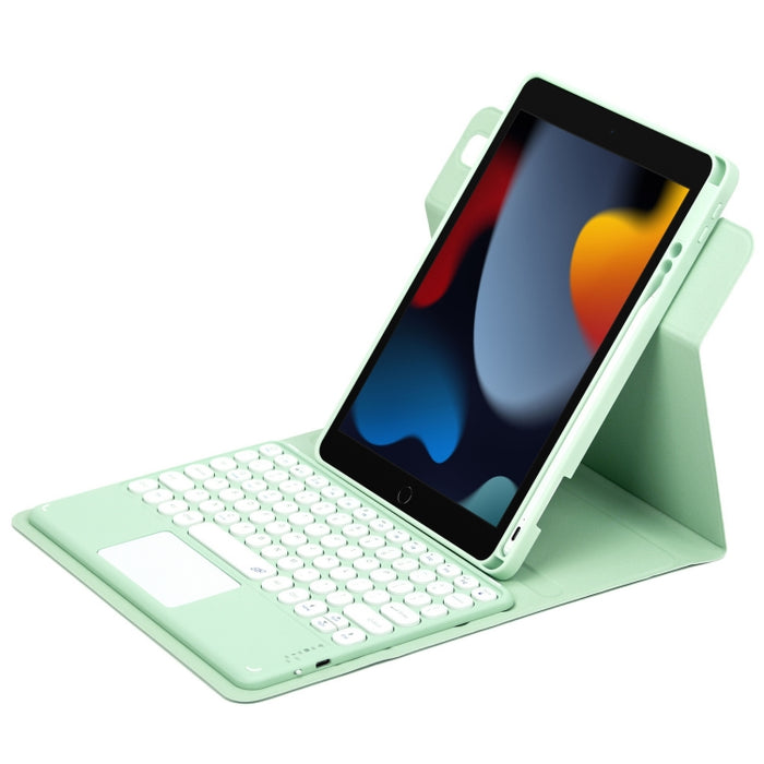 Botón redondo Estuche de cuero con teclado Bluetooth giratorio de 360 grados con panel táctil, For iPad 10th Gen 10.9 2022, For iPad Air 2022 / iPad Pro 11 2021, For iPad 10.2 2021 / Air 2019