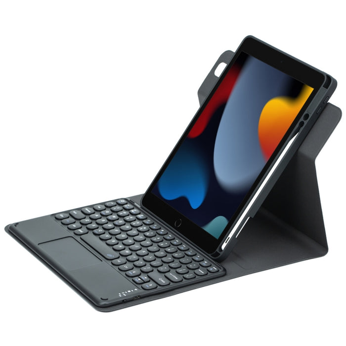 Botón redondo Estuche de cuero con teclado Bluetooth giratorio de 360 grados con panel táctil, For iPad 10th Gen 10.9 2022, For iPad Air 2022 / iPad Pro 11 2021, For iPad 10.2 2021 / Air 2019