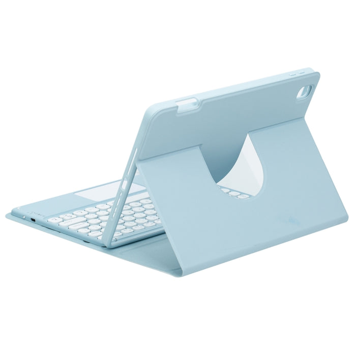 Botón redondo Estuche de cuero con teclado Bluetooth giratorio de 360 grados con panel táctil, For iPad 10th Gen 10.9 2022, For iPad Air 2022 / iPad Pro 11 2021, For iPad 10.2 2021 / Air 2019