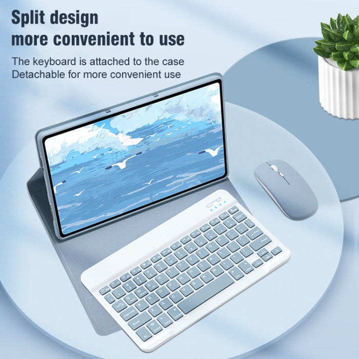 Botón redondo Estuche de cuero con teclado Bluetooth giratorio de 360 grados con panel táctil, For iPad 10th Gen 10.9 2022, For iPad Air 2022 / iPad Pro 11 2021, For iPad 10.2 2021 / Air 2019