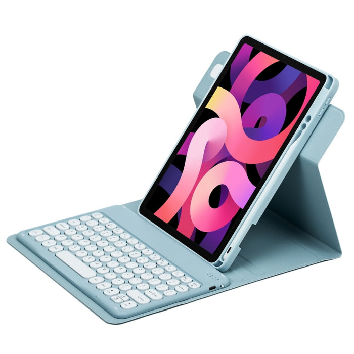 Botón redondo Estuche de cuero con teclado Bluetooth giratorio de 360 grados, For iPad 10th Gen 10.9 2022, For iPad Air 2022 / iPad Pro 11 2021, For iPad 10.2 2021 / Air 2019