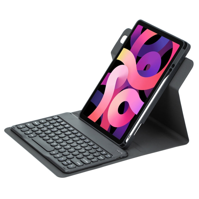 Botón redondo Estuche de cuero con teclado Bluetooth giratorio de 360 grados, For iPad 10th Gen 10.9 2022, For iPad Air 2022 / iPad Pro 11 2021, For iPad 10.2 2021 / Air 2019
