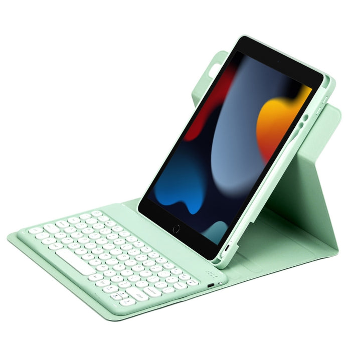 Botón redondo Estuche de cuero con teclado Bluetooth giratorio de 360 grados, For iPad 10th Gen 10.9 2022, For iPad Air 2022 / iPad Pro 11 2021, For iPad 10.2 2021 / Air 2019