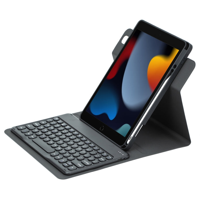 Botón redondo Estuche de cuero con teclado Bluetooth giratorio de 360 grados, For iPad 10th Gen 10.9 2022, For iPad Air 2022 / iPad Pro 11 2021, For iPad 10.2 2021 / Air 2019