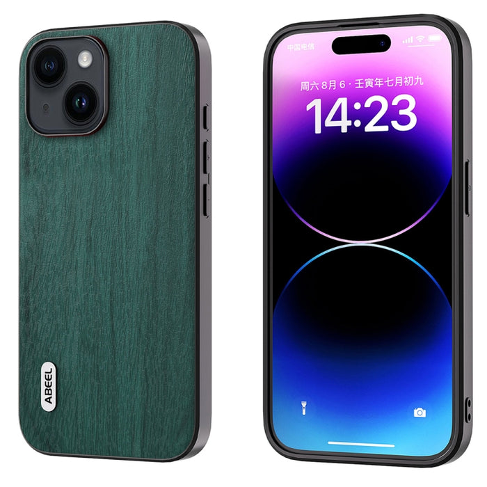 Caja del teléfono de la PU de la textura de madera de ABEEL, For iPhone 15 Plus, For iPhone 15 Pro Max, For iPhone 15, For iPhone 15 Pro