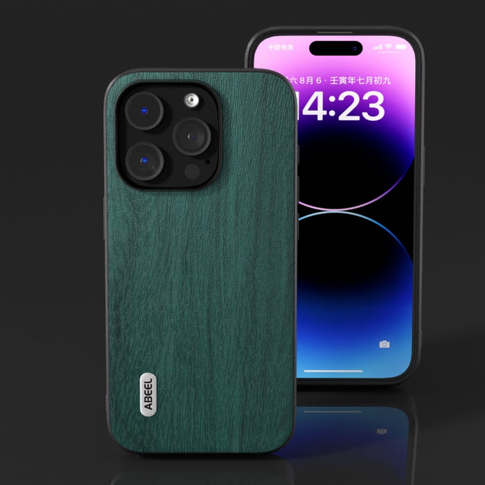 Caja del teléfono de la PU de la textura de madera de ABEEL, For iPhone 15 Plus, For iPhone 15 Pro Max, For iPhone 15, For iPhone 15 Pro