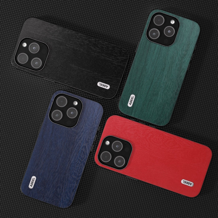 Caja del teléfono de la PU de la textura de madera de ABEEL, For iPhone 15 Plus, For iPhone 15 Pro Max, For iPhone 15, For iPhone 15 Pro