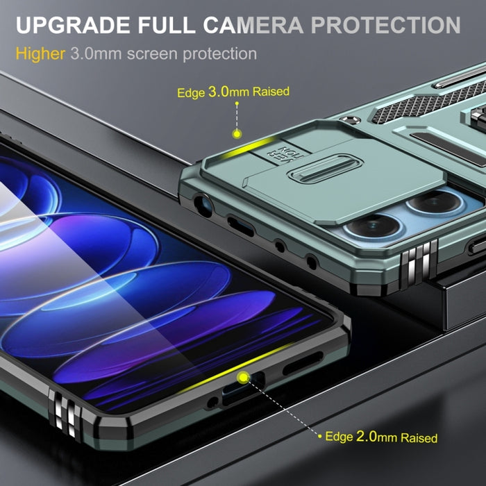Armor PC + TPU Funda protectora para teléfono con cámara, For Xiaomi Redmi Note 12 Pro 5G Global, For Xiaomi Redmi Note 12 5G Global, For Xiaomi Redmi A1