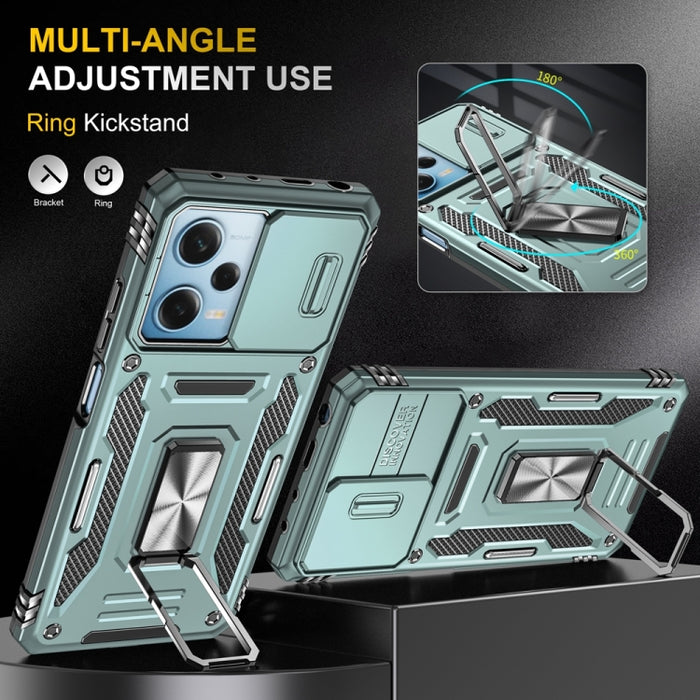 Armor PC + TPU Funda protectora para teléfono con cámara, For Xiaomi Redmi Note 12 Pro 5G Global, For Xiaomi Redmi Note 12 5G Global, For Xiaomi Redmi A1