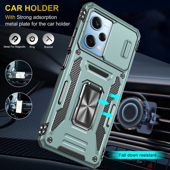 Armor PC + TPU Funda protectora para teléfono con cámara, For Xiaomi Redmi Note 12 Pro 5G Global, For Xiaomi Redmi Note 12 5G Global, For Xiaomi Redmi A1