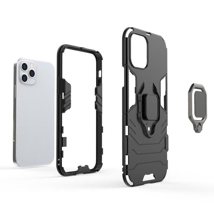 Funda protectora de PC + TPU a prueba de golpes con soporte de anillo magnético, For iPhone 12 / 12 Pro, For iPhone 12 Pro Max