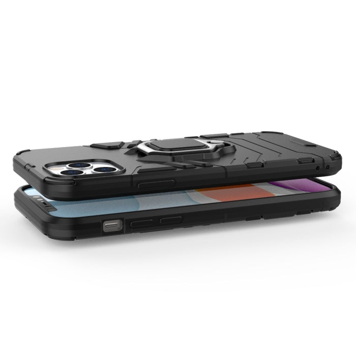 Funda protectora de PC + TPU a prueba de golpes con soporte de anillo magnético, For iPhone 12 / 12 Pro, For iPhone 12 Pro Max