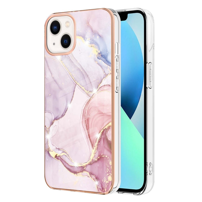 Caja de teléfono a prueba de golpes IMD TPU de doble cara con patrón de mármol galvanizado, For iPhone 16 Pro Max, For iPhone 16 Pro, For iPhone 16 Plus, For iPhone 16, For iPhone 15 Pro Max, For iPhone 15 Pro, For iPhone 15 Plus, For iPhone 15