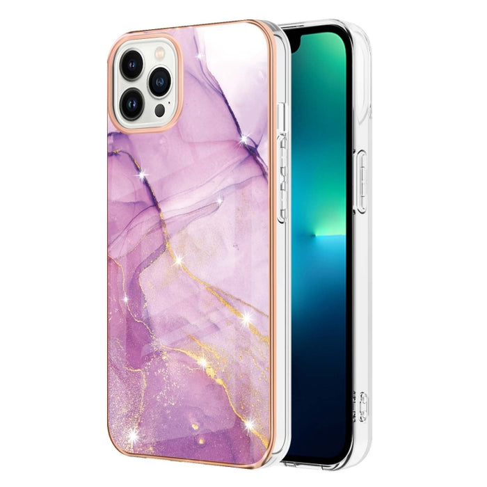 Caja de teléfono a prueba de golpes IMD TPU de doble cara con patrón de mármol galvanizado, For iPhone 16 Pro Max, For iPhone 16 Pro, For iPhone 16 Plus, For iPhone 16, For iPhone 15 Pro Max, For iPhone 15 Pro, For iPhone 15 Plus, For iPhone 15