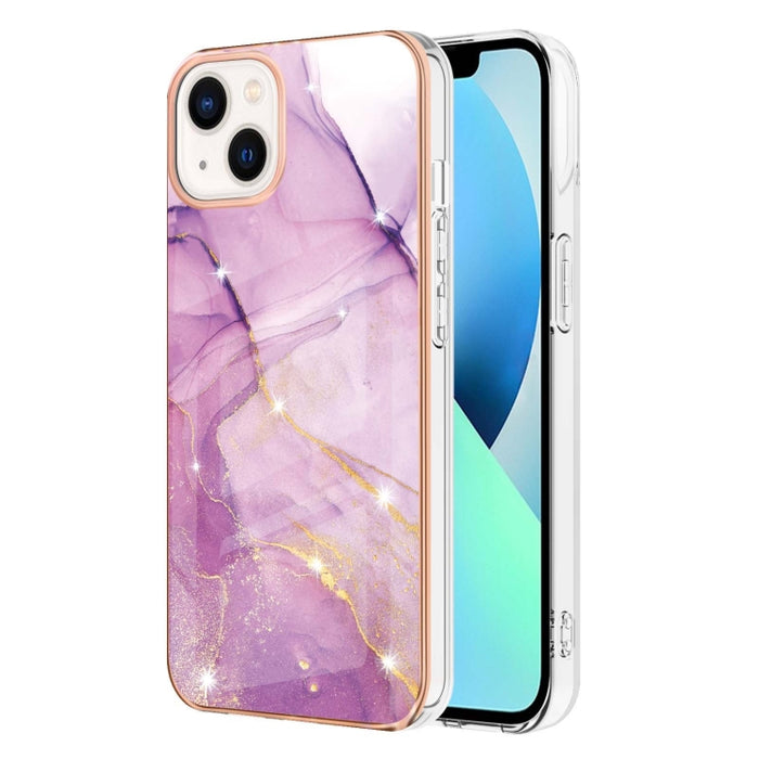 Caja de teléfono a prueba de golpes IMD TPU de doble cara con patrón de mármol galvanizado, For iPhone 16 Pro Max, For iPhone 16 Pro, For iPhone 16 Plus, For iPhone 16, For iPhone 15 Pro Max, For iPhone 15 Pro, For iPhone 15 Plus, For iPhone 15