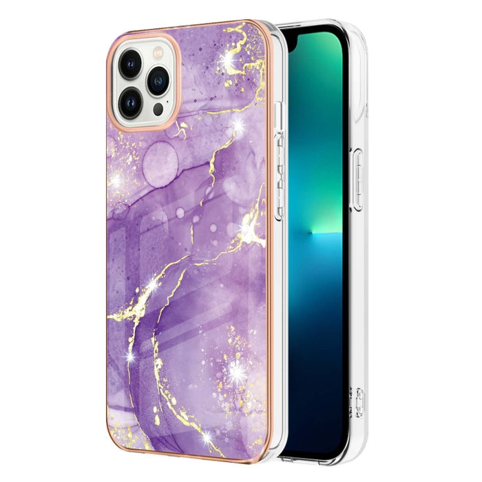 Caja de teléfono a prueba de golpes IMD TPU de doble cara con patrón de mármol galvanizado, For iPhone 16 Pro Max, For iPhone 16 Pro, For iPhone 16 Plus, For iPhone 16, For iPhone 15 Pro Max, For iPhone 15 Pro, For iPhone 15 Plus, For iPhone 15
