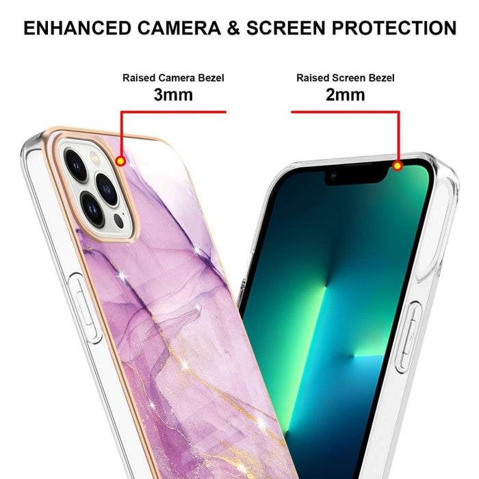 Caja de teléfono a prueba de golpes IMD TPU de doble cara con patrón de mármol galvanizado, For iPhone 16 Pro Max, For iPhone 16 Pro, For iPhone 16 Plus, For iPhone 16, For iPhone 15 Pro Max, For iPhone 15 Pro, For iPhone 15 Plus, For iPhone 15