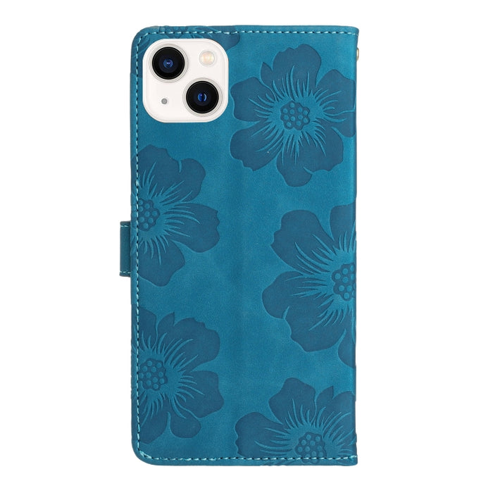 Estuche para teléfono de cuero con patrón de estampado de flores, For iPhone 13
