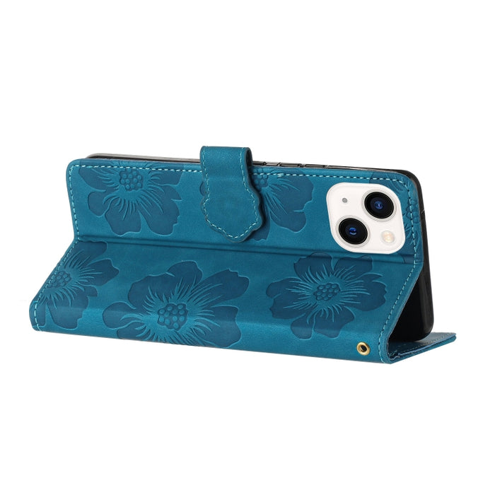 Estuche para teléfono de cuero con patrón de estampado de flores, For iPhone 13