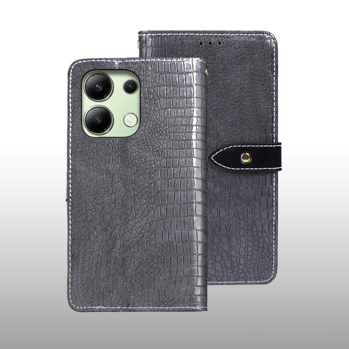 idewei Estuche para teléfono de cuero con textura de cocodrilo, For Xiaomi Redmi A3 4G, For Xiaomi Redmi Note 13 Pro 4G, For Xiaomi Redmi Note 13 4G Global, For Xiaomi Poco X6 Pro 5G, For Xiaomi Poco X6 5G, For Xiaomi Redmi Note 13 5G                  ...