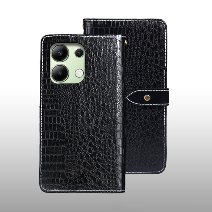 idewei Estuche para teléfono de cuero con textura de cocodrilo, For Xiaomi Redmi A3 4G, For Xiaomi Redmi Note 13 Pro 4G, For Xiaomi Redmi Note 13 4G Global, For Xiaomi Poco X6 Pro 5G, For Xiaomi Poco X6 5G, For Xiaomi Redmi Note 13 5G                  ...