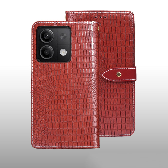 idewei Estuche para teléfono de cuero con textura de cocodrilo, For Xiaomi Redmi A3 4G, For Xiaomi Redmi Note 13 Pro 4G, For Xiaomi Redmi Note 13 4G Global, For Xiaomi Poco X6 Pro 5G, For Xiaomi Poco X6 5G, For Xiaomi Redmi Note 13 5G                  ...