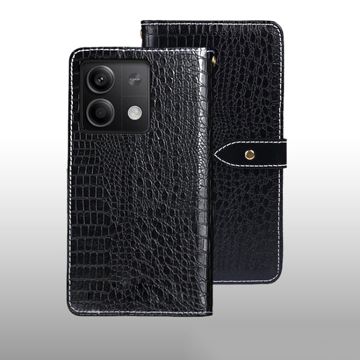 idewei Estuche para teléfono de cuero con textura de cocodrilo, For Xiaomi Redmi A3 4G, For Xiaomi Redmi Note 13 Pro 4G, For Xiaomi Redmi Note 13 4G Global, For Xiaomi Poco X6 Pro 5G, For Xiaomi Poco X6 5G, For Xiaomi Redmi Note 13 5G                  ...