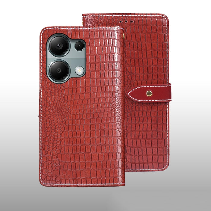 idewei Estuche para teléfono de cuero con textura de cocodrilo, For Xiaomi Redmi A3 4G, For Xiaomi Redmi Note 13 Pro 4G, For Xiaomi Redmi Note 13 4G Global, For Xiaomi Poco X6 Pro 5G, For Xiaomi Poco X6 5G, For Xiaomi Redmi Note 13 5G                  ...