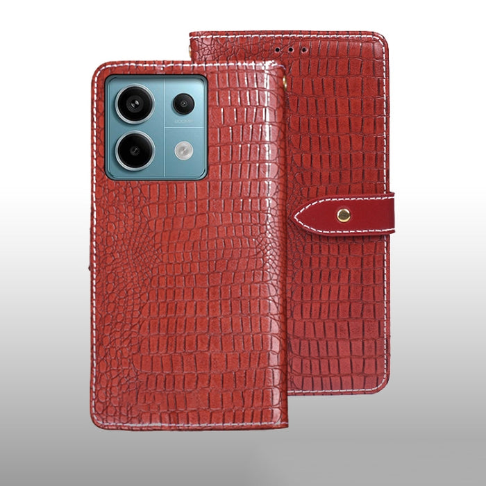 idewei Estuche para teléfono de cuero con textura de cocodrilo, For Xiaomi Redmi A3 4G, For Xiaomi Redmi Note 13 Pro 4G, For Xiaomi Redmi Note 13 4G Global, For Xiaomi Poco X6 Pro 5G, For Xiaomi Poco X6 5G, For Xiaomi Redmi Note 13 5G                  ...