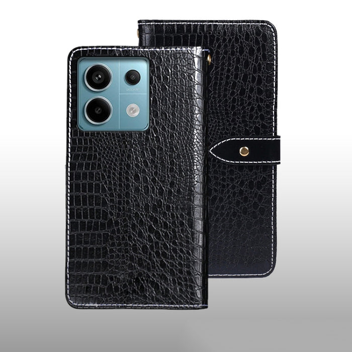 idewei Estuche para teléfono de cuero con textura de cocodrilo, For Xiaomi Redmi A3 4G, For Xiaomi Redmi Note 13 Pro 4G, For Xiaomi Redmi Note 13 4G Global, For Xiaomi Poco X6 Pro 5G, For Xiaomi Poco X6 5G, For Xiaomi Redmi Note 13 5G                  ...
