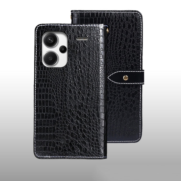 idewei Estuche para teléfono de cuero con textura de cocodrilo, For Xiaomi Redmi A3 4G, For Xiaomi Redmi Note 13 Pro 4G, For Xiaomi Redmi Note 13 4G Global, For Xiaomi Poco X6 Pro 5G, For Xiaomi Poco X6 5G, For Xiaomi Redmi Note 13 5G                  ...