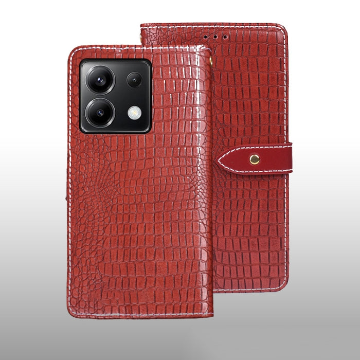 idewei Estuche para teléfono de cuero con textura de cocodrilo, For Xiaomi Redmi A3 4G, For Xiaomi Redmi Note 13 Pro 4G, For Xiaomi Redmi Note 13 4G Global, For Xiaomi Poco X6 Pro 5G, For Xiaomi Poco X6 5G, For Xiaomi Redmi Note 13 5G                  ...