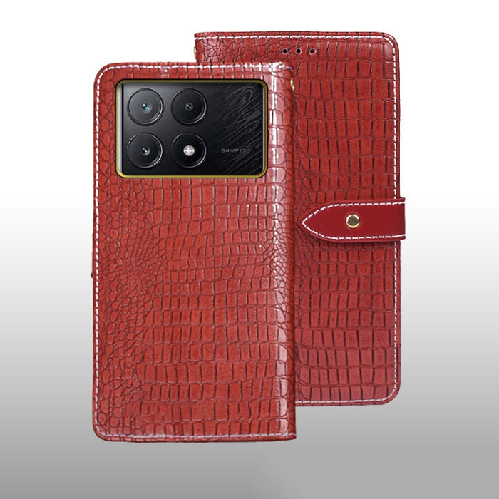 idewei Estuche para teléfono de cuero con textura de cocodrilo, For Xiaomi Redmi A3 4G, For Xiaomi Redmi Note 13 Pro 4G, For Xiaomi Redmi Note 13 4G Global, For Xiaomi Poco X6 Pro 5G, For Xiaomi Poco X6 5G, For Xiaomi Redmi Note 13 5G                  ...