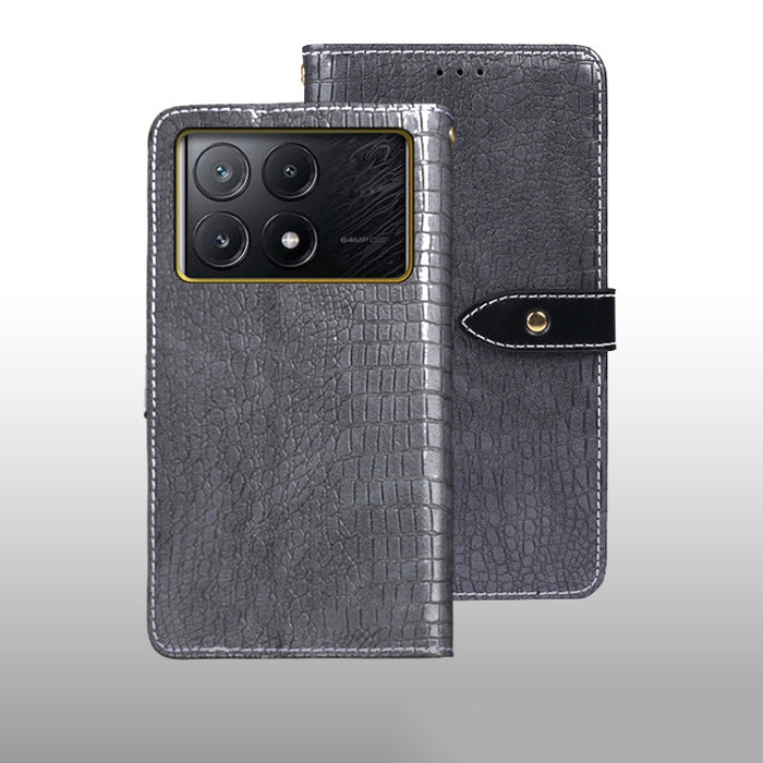 idewei Estuche para teléfono de cuero con textura de cocodrilo, For Xiaomi Redmi A3 4G, For Xiaomi Redmi Note 13 Pro 4G, For Xiaomi Redmi Note 13 4G Global, For Xiaomi Poco X6 Pro 5G, For Xiaomi Poco X6 5G, For Xiaomi Redmi Note 13 5G                  ...