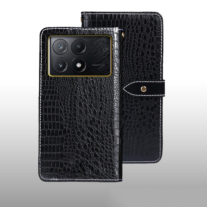 idewei Estuche para teléfono de cuero con textura de cocodrilo, For Xiaomi Redmi A3 4G, For Xiaomi Redmi Note 13 Pro 4G, For Xiaomi Redmi Note 13 4G Global, For Xiaomi Poco X6 Pro 5G, For Xiaomi Poco X6 5G, For Xiaomi Redmi Note 13 5G                  ...